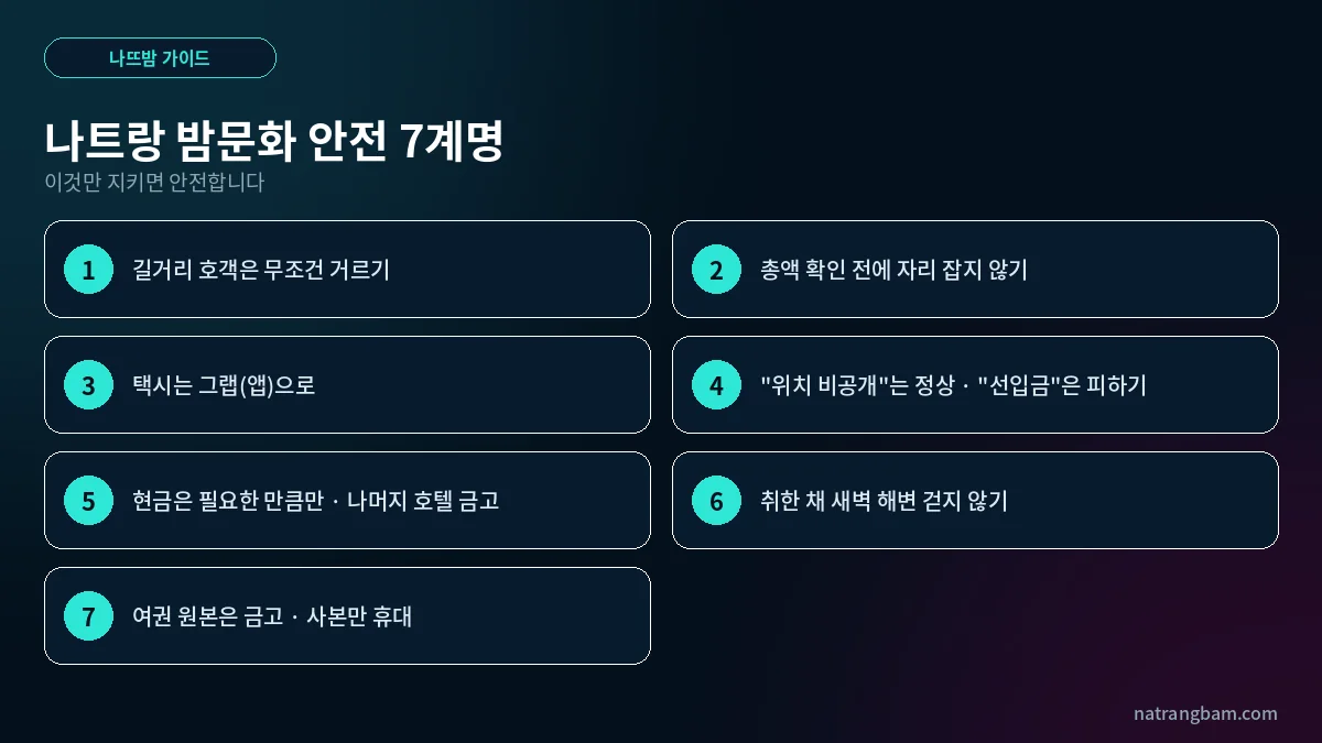 나트랑 밤문화 치안·주의사항 — 호객, 바가지, 택시, 이것만 지키면 됩니다